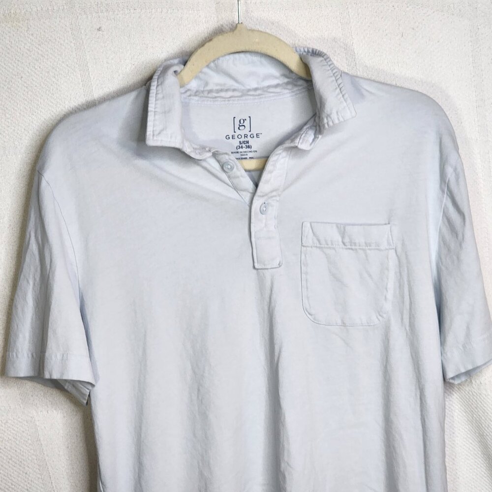 George Brand Purple Cotton Short Sleeve Pocket Front Polo Shirt Size S 34-36 - Picture 4 of 16